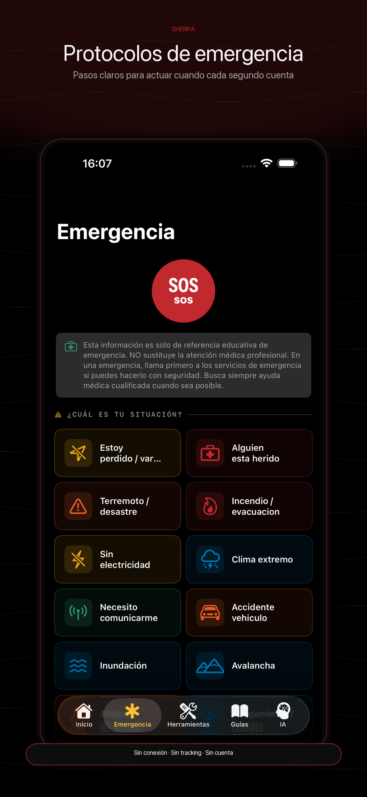 Emergency protocols in SHERPA