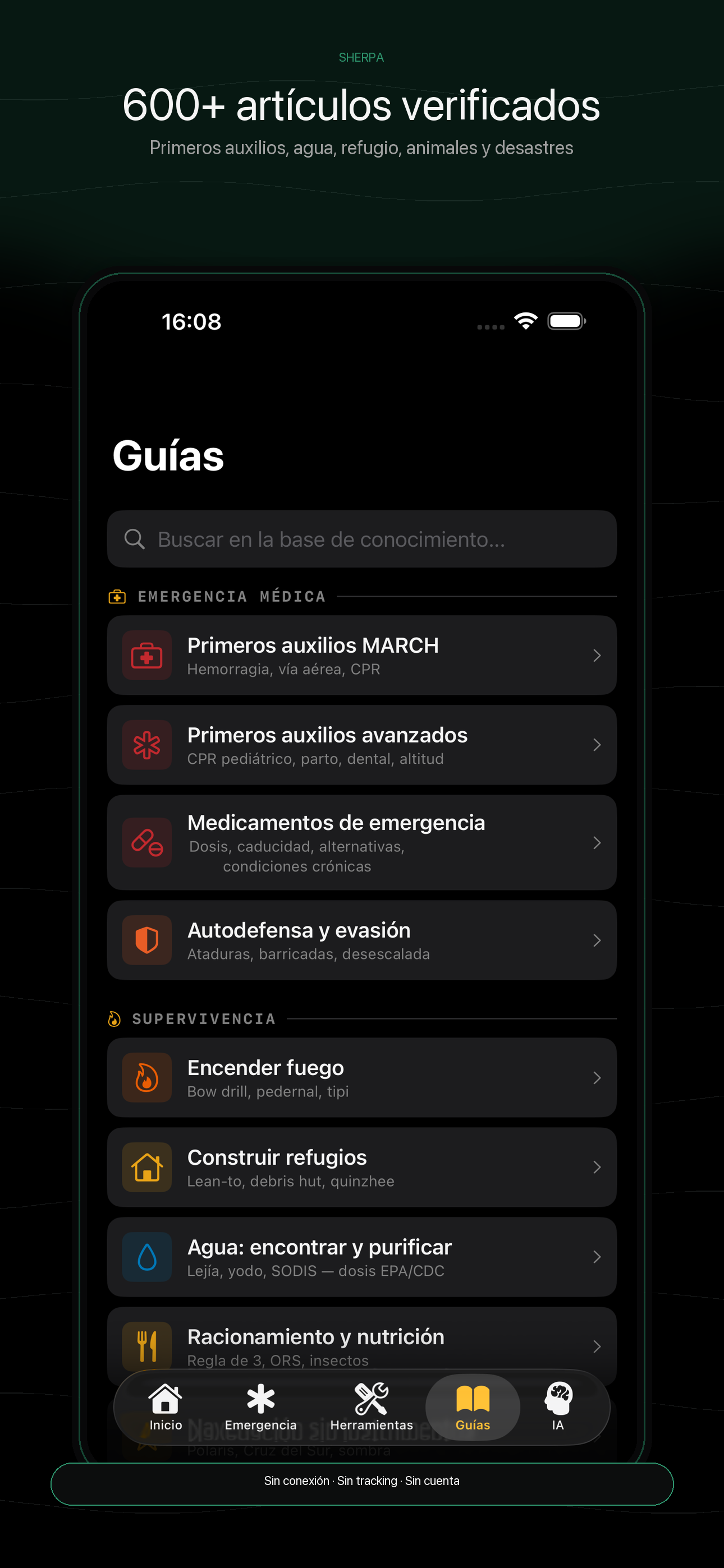 Offline survival guide library